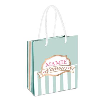 Une mini pochette vert d'eau spéciale mamie d'amour | jourdefete.com