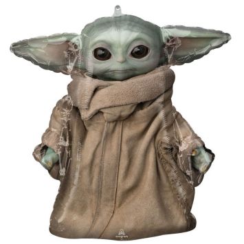 Ballon bébé yoda supershape™ star wars the mandalorian™ 63 cm | jourdefete.com