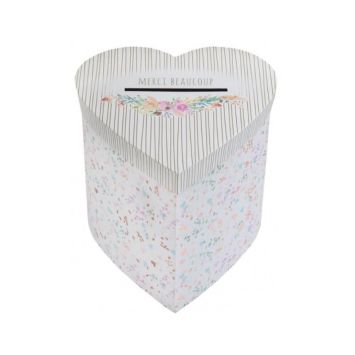 urne en forme de cœur merci beaucoup mariage fleuri | jourdefete.com