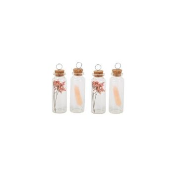 4 marque-places en verre avec fleurs séchées - Modèle au choix