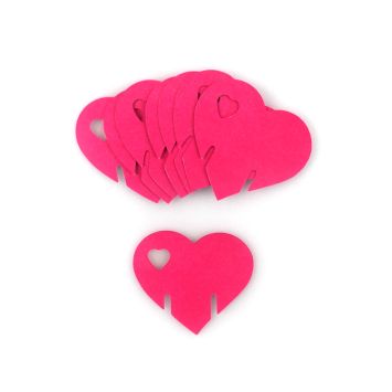 12 Marque-Places Cœur - Fuchsia