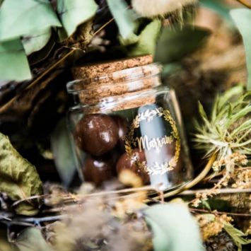 Fiole en Verre avec Bouchon en Liège - Marraine - Or