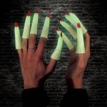 10 doigts phosphorescents de Sorcière d'Halloween