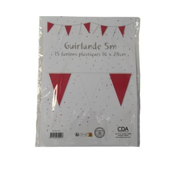 guirlande 5m rouge blanc | jourdefete.com