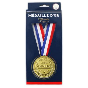 Une splendide médaille d'or tricolore pour l'anniversaire d'un proche | jourdefete.com