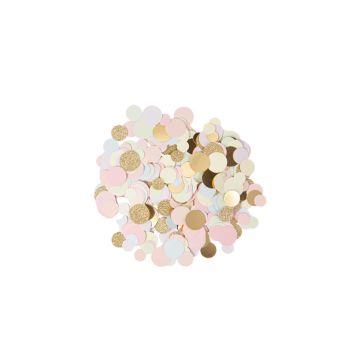 confettis de table multicolore pastel, or et paillettes
