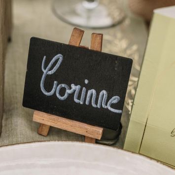 4 ardoises avec chevalets en bois - 7 x 8 cm