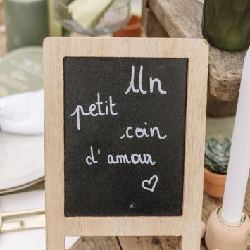 Tableau avec ardoise en bois - 15 x 24 cm