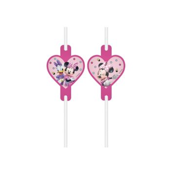 4 pailles en carton Minnie et Daisy