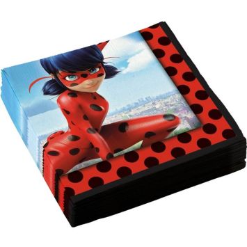 20 Serviettes en Papier "Miraculous Ladybug" | jourdefete.com