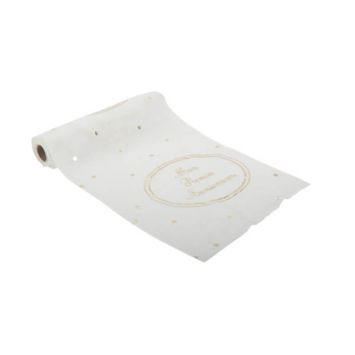 chemin de table en gaze de coton blanc mon premier anniversaire | jourdefete.com