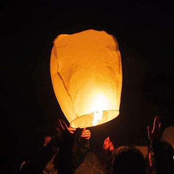 Montgolfière céleste - Diamètre 1 m - Couleur Blanc