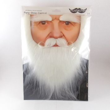 Set moustache / barbe / sourcils - Blanc