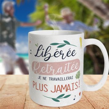 Mug à paillettes - Libérée Retraitée