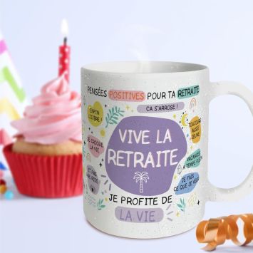 Mug à paillettes pour femme - Vive la Retraite