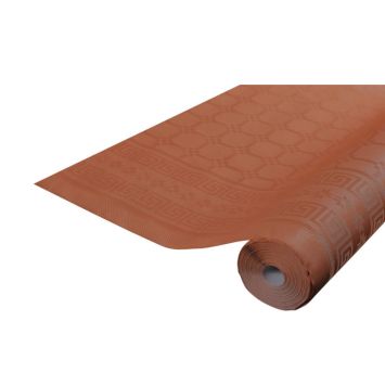 rouleau de nappe damassé 25 x 1.18 M couleur terracotta