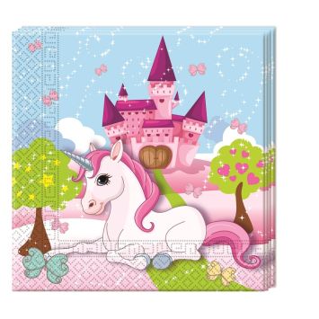 20 Serviettes Licorne