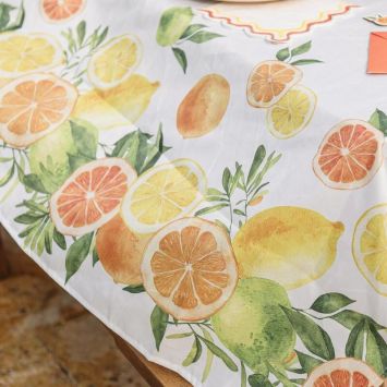 Nappe en tissu - 140 x 240 cm - Collection Fizz Agrume