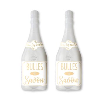 Pack de 2 bouteilles à bulles à savon pour mariage | jourdefete.com