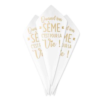 10 cornets pour la sortie des mariés quand on sème c'est pour la vie | jourdefete.com