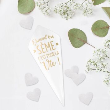 10 Cornets à confettis de mariage - Vive les mariés