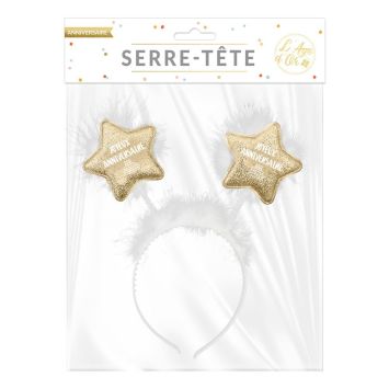 Serre-tête à étoiles pour anniversaire - Joyeux Anniversaire