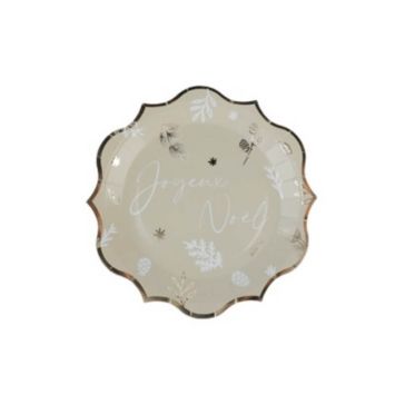 8 Assiettes en carton - Noël Botanic Vert Sauge