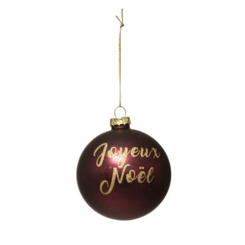 boule en verre à suspendre Joyeux Noël couleur aléatoire | jourdefete.com