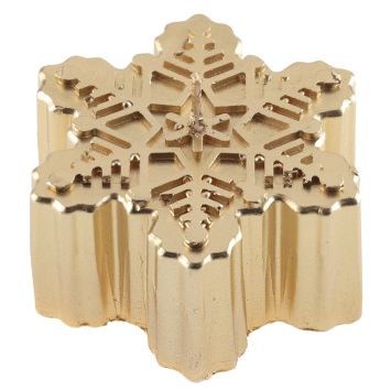 Bougie décorative en forme de flocon doré 6,5 x 6,5 x 3,5 cm pour table de réveillon | jourdefete.com