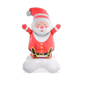 Ballon en aluminium de Noël - Père Noël sur pieds - 110 x 65 x 45 cm