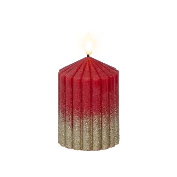 Bougie LED rouge et or scintillante pour décoration de Noël | jourdefete.com