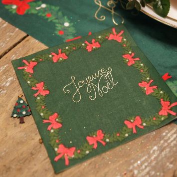 16 serviettes "Joyeux Noël" en papier - Noël - 33 x 33 cm - Collection Conte de Noël