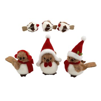 Rouge-gorge de Noël à clip avec bonnet, écharpe ou cache-oreilles – décoration festive hivernale | jourdefete.com