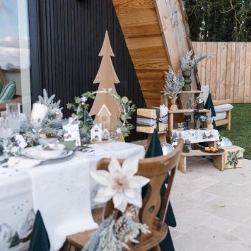 Vase de Noël en verre - Ally - 7 x 10 cm - Collection Neige Éternelle