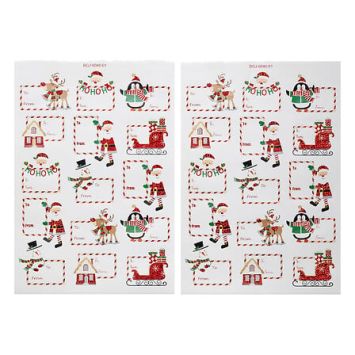 Planche de 30 étiquettes autocollantes pour cadeaux de Noël - 14,8 x 21 cm