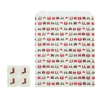 4 sachets en papier de Noël avec stickers de 30 cm | jourdefete.com