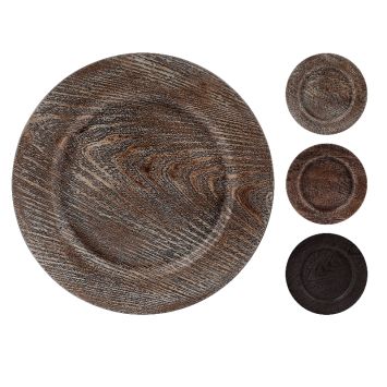 assiette presentation imitation bois noel  | jourdefete.com