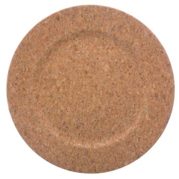 assiette de présentation ronde décorative liège et éclats | jourdefete.com