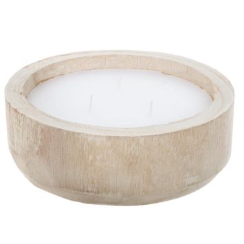 bougie dans un pot en bois de 20 cm | jourdefete.com