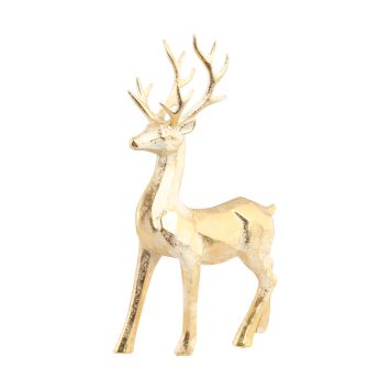 Renne de Noël 3D doré en plastique - 24 x 9 x 36 cm