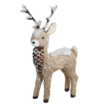 renne en paille à poser pour noël nature | jourdefete.com