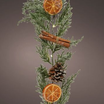guirlande lumineuse de sapin oranges et cannelles de 180 cm | jourdefete.com