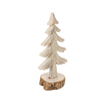 sapin en bois sur bûche de 26 cm | jourdefete.com