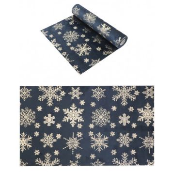 chemin de table en velours flocons de neige or | jourdefete.com