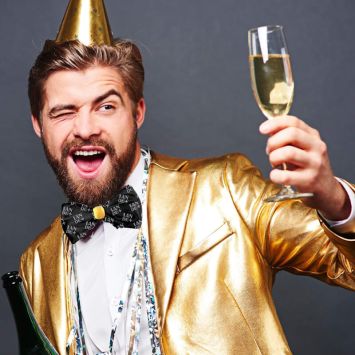 Nœud Papillon Anniversaire - Noir et Doré - 1 an de plus