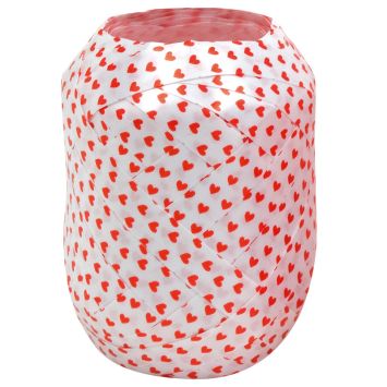 Bolduc métallisé rouge avec motifs cœurs pour des cadeaux romantiques | jourdefete.com