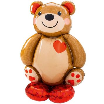 Ballon Ourson Cœur Airloonz™ de 120 cm | jourdefete.com