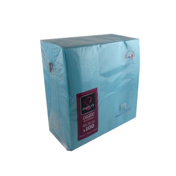 100 Serviettes Ouate de Cellulose Bleu Caraïbes