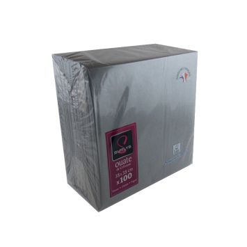 100 Serviettes Ouate de Cellulose Gris