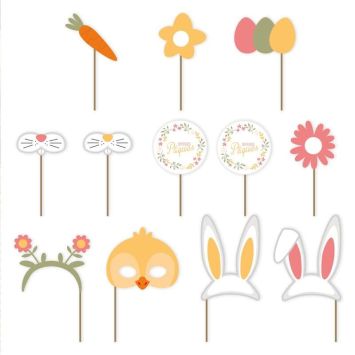 Pack de 12 accessoires pour photobooth pour Pâques | jourdefete.com